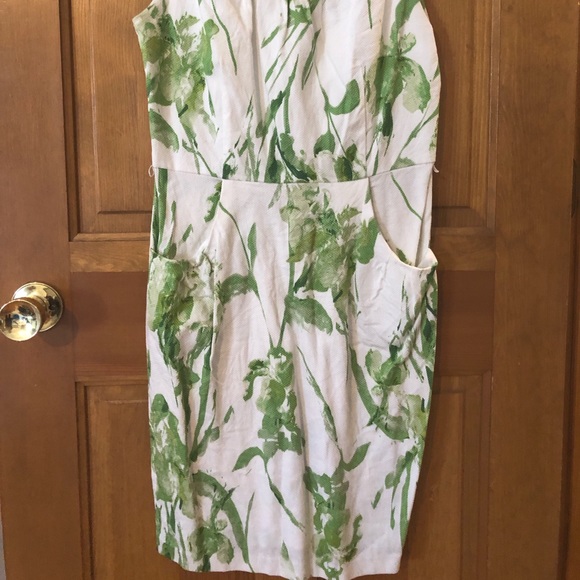Business casual green floral dress - Picture 2 of 2